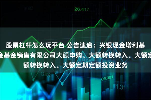 股票杠杆怎么玩平台 公告速递：兴银现金增利基金调整在大连网金基金销售有限公司大额申购、大额转换转入、大额定期定额投资业务