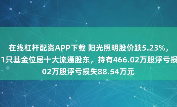 在线杠杆配资APP下载 阳光照明股价跌5.23%，大成基金旗下1只基金位居十大流通股东，持有466.02万股浮亏损失88.54万元