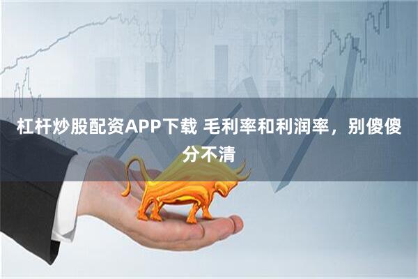 杠杆炒股配资APP下载 毛利率和利润率，别傻傻分不清